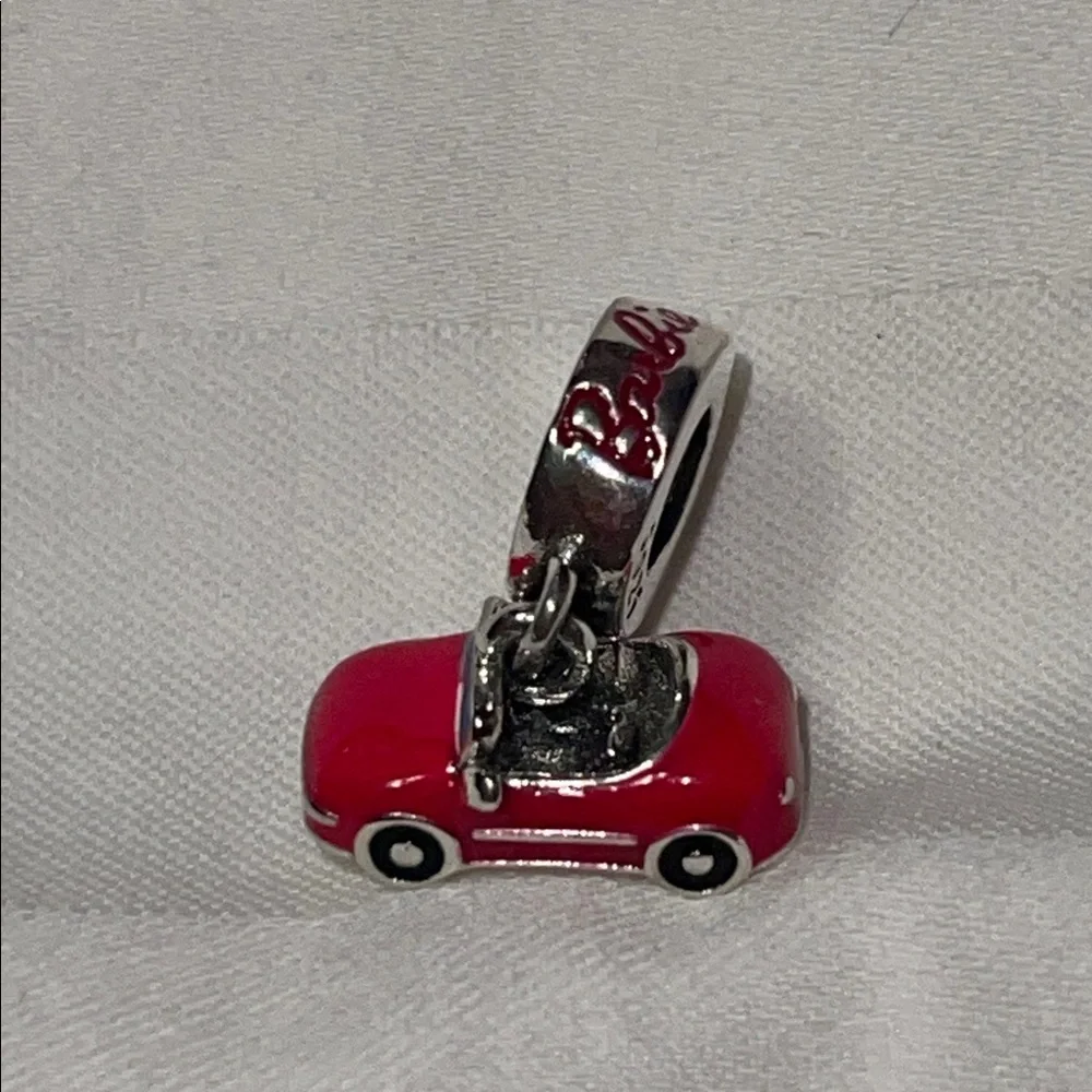 925 Sterling Silver Pink “Barbie” Car Charm Pendant